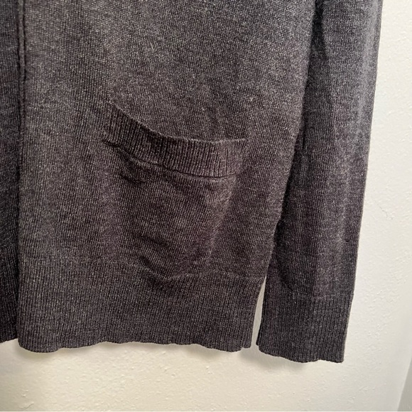Lord & Taylor V-Neck Cardigan Sweater Dark Gray - Picture 6 of 14